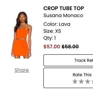 Susana Monaco- ORANGE Crop Top